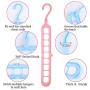 EKKONG 4 Pack Space Saving Hangers, Magic Clothes Hanger, Multi Functional Closet Wardrobe Hanger, Rotate Anti-Skid Hangers, Sturdy Plastic (Beige+Pink+Blue+ Green)