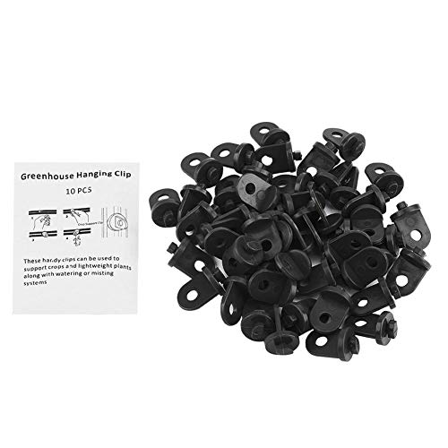 Hook Plant Flower Clips Hanger Greenhouse Plastic 50 PCS (Black)