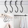 20Pack Heavy Duty S Hooks: 3.5 Inch Black S Shaped Hooks | Hanging Hanger Hooks for Storage Racks & Metal | Hanging Hanger in Kitchen Shelves and Bathroom S Hook