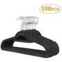SHOPPERs CHOICE 100pcs Galvanized Sturdy Hangers Commercial Applications Home Flocked Clothes Nonslip Hanging Tie Bar Deal Strap Notches 360° Swivel Hook Multipurpose Cabinet Space Saver Hotel