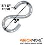Performore 3 Inch S-Shaped Nickel Hooks Hangers Heavy-Duty Stainless Steel Nickel Hanger Storage Rack for Closet, Work Shop, Bathroom, Garden, House Kitchen (4 Pack)