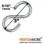 Performore 3 Inch S-Shaped Nickel Hooks Hangers Heavy-Duty Stainless Steel Nickel Hanger Storage Rack for Closet, Work Shop, Bathroom, Garden, House Kitchen (4 Pack)