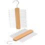 Inveroo Wood Tie Hangers for 20 Ties Or Belts Wood Clothes Hangers for Ties and Accessories (2 Hangers)