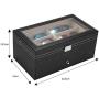 Taocca Leather 12 Piece Eyeglasses Storage and Sunglass Glasses Display Drawer Lockable Case Organizer,Sunglass Glasses Storage Holder Boxes Trays,Gift for Him Her,Black,34 x 19 x 15 cm (L x W x H)