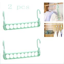 HJYPYJ Magic Hanger,PP No Trace Folding Hanger,Durable Organizer Space-Saving Hanger,Bearing 1.5Kg Durable/Green / 2 pcs