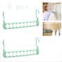 HJYPYJ Magic Hanger,PP No Trace Folding Hanger,Durable Organizer Space-Saving Hanger,Bearing 1.5Kg Durable/Green / 2 pcs