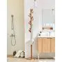 Y.H.Valuable Coat Racks Modern Floor Coat Rack Oak Disc Hanger Living Room Bedroom Simple Clothes Rack Wood Color Floor Hanger Entryway Furniture