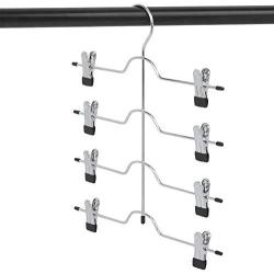 DOIOWN Skirt Hangers 4 Tier Pants Hangers Space Saving Hangers Closet Organizer for Skirt, Pants(3 Pieces) (3 Pieces)