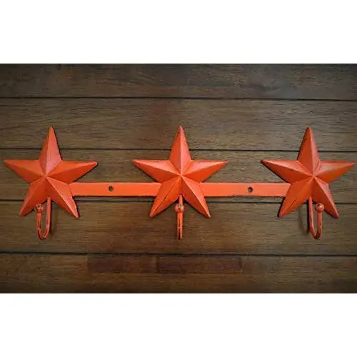 Star Metal Wall Hanger, Large Hook Rack for Entrance, Fire Orange or Pick Color, Hanging Coats Jackets Hats Keys, Bathroom Towel Holder Star Metal Wall Hanger, Large Hook Rack for Entrance, Fire Orange or Pick Color, Hanging Coats Jackets Hats Keys, Bathroom Towel Holder