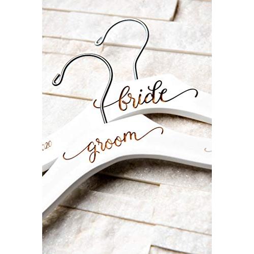 Personalized, Engraved Contour Wedding Hanger by Left Coast Original