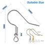 Earring Hooks,100 PCS/50 Pairs Sterling Silver Earring Hooks, Hypoallergenic Earring Hooks with Clear Silicone Earring Backs Stoppers for DIY Jewelry Making
