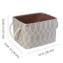 3 Pack Large Storage Shelf Basket Set Big Rectangular Linens Fabric Collapsible Organizer Bin (Pattern)