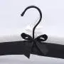 HOUTY Satin Padded Coat Hangers 15inch Thickly Foam Padded Clothes Hanger with Bow Knot Chrome Hook Pack of 5, Black HOUTY Satin Padded Coat Hangers 15inch Thickly Foam Padded Clothes Hanger with Bow Knot Chrome Hook Pack of 5, Black
