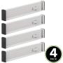 mDesign Adjustable, Expandable Drawer Organizer/Divider - Foam Ends, Strong Secure Hold, Locks in Place - for Bedroom, Bathroom, Closet, Office, Kitchen Storage - 2.5 Inches High, 4 Pack - Stone