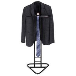 WILSHINE Men’s Valet Stand Suit Clothes Valet Rack Stand for Men Black Metal