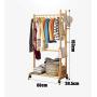 Angels home Simple Bamboo Coat Rack Multifunctional Floor Hanger Bedroom Simple Clothes Rack Modern Mobile Floor Hanger