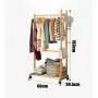 Angels home Simple Bamboo Coat Rack Multifunctional Floor Hanger Bedroom Simple Clothes Rack Modern Mobile Floor Hanger