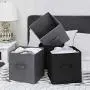 SONGMICS Set of 6 Storage Boxes, Non-Woven Fabric Foldable Storage Cubes and Toy Clothes Organiser Bins, 2 Grey, 2 Black UROB26GH