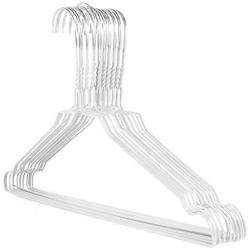 HANGERWORLD 450 White Coating 16inch Metal Wire 13 Gauge Pants Bar Coat Clothes Garment Hangers