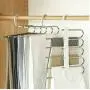 5pcs Random Color Fashion 5 in 1 Pant Rack Shelves Stainless Steel Clothes Hangers Multi-Functional Wardrobe Magic Hanger 5pcs Random Color Fashion 5 in 1 Pant Rack Shelves Stainless Steel Clothes Hangers Multi-Functional Wardrobe Magic Hanger
