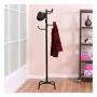 Metal Coat Hat Rack Clothes Hanger Tree Stand Hall Umbrella Holder Hooks Black