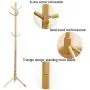 Coat Rack, pollyhb Wooden Free-standing Coat Rack for Hats Scarves Clothes and Handbags, Tree Shape Hangers Rack with 9 Hook-painted