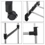 Yliquor Stainless Steel Double Pole Adjustable Rolling Coat Rack and Garment Drying Rack Entryway Coat Hanger Stand for Clothes, Suits, Accessories, Ship from USA