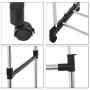 Pentaero 80X42X155Cm Stainless Steel Double Pole Adjustable Rolling Coat Rack, Garment Drying Rack, Floor-Standing Simple Clothes Pole, Indoor Clothes Hanger Bedroom Coat Rack (Black)