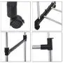 Pentaero 80X42X155Cm Stainless Steel Double Pole Adjustable Rolling Coat Rack, Garment Drying Rack, Floor-Standing Simple Clothes Pole, Indoor Clothes Hanger Bedroom Coat Rack (Black)