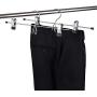 Amber Home Heavy Duty Chrome Metal Add on Hanger Stackable Hanger Multi Pants Clothes Hanger with Clips Set of 12