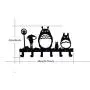 Animal Cat Girl Metal Wall Mounted Bag Hanger,6 Hooks Storage Rack Originality Clothing Hooks Sweet Black(Cute Totoro)