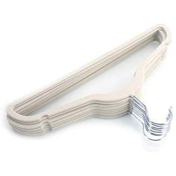 Hodiso Direct 10pcs Plastic Clothes Hangers Heavy Duty Non Slip Suit Clothes Hanger Ivory White