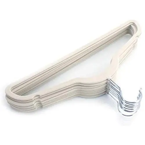 Hodiso Direct 10pcs Plastic Clothes Hangers Heavy Duty Non Slip Suit Clothes Hanger Ivory White