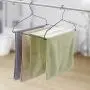 Pants Hangers, NUOSEM Space Saving Hangers - with 10 Clips Multi-layer Non Slip Slack Hangers - Closet Organizer Swing Arm Jeans Trouser Hanger for Scarf Shock Towel Mens Clothes Hangers, Black 2pack