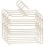 Dasior 4 Pcs Plastic Multi-Layer Trousers Hanging Rack Holder, Rotatable Non Slip Closet Hangers Space Saver for Pants Clothes Scarf Storage Beige