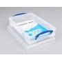 Really Useful Boxes Plastic Storage Box, 4 Liters, 14 5/8" x 10 1/4" x 3 3/8", Clear Really Useful Boxes Plastic Storage Box, 4 Liters, 14 5/8" x 10 1/4" x 3 3/8", Clear