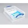 Really Useful Boxes Plastic Storage Box, 4 Liters, 14 5/8" x 10 1/4" x 3 3/8", Clear