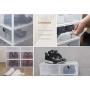 [2020 Edition] Unistore SB21 Stackable Dropfront easy assemble clear plastic Drawer/Shoe box. Easy DIY storage solution for clean organization.[4 Packs] 13&quotx10&quotx5", quart/654 cubic inches-(White)