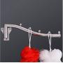 Family Room Accessories Stainless Steel Wall Mount Clothes Hanger Rack Hook Swing Arm Ball Rotary Holder 5pcs