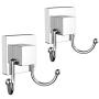 HOME SO Double Hooks with Suction Cup Holder, Prisma Collection - Removable Shower & Kitchen Hooks Hanger for Towel, Bath Robe, Coat, Loofah (2-Pack)