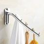 Folding Wall Mounted Clothes Hanger Rack Clothes Hook Stainless Steel with Swing Arm Holder Clothing Hanging System Closet Storage Organizer Heavy Duty Drying Rack with 5 Hooks Polished Finish
