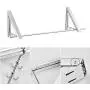 Lishiny Folding Clothes Hanger Foldable Multifunction Wall Mounted Clothes Rail Drying Rack (Silver,1Pair with 40Cm Pole)