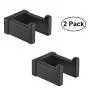 Durafe 2 Pack Towel Coat Hook SUS304 Square Hook Towel Hanger for Bathroom Wall Mounted Matted Black