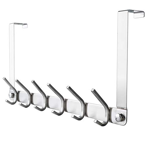 YISMAN Over The Door Hook, SUS 304 Stainless Steel Heavy Duty Door Hanger for Coats Robes Hats Clothes Towels, Hanging Towel Rack Organizer