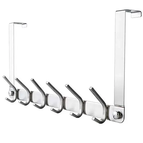 YISMAN Over The Door Hook, SUS 304 Stainless Steel Heavy Duty Door Hanger for Coats Robes Hats Clothes Towels, Hanging Towel Rack Organizer