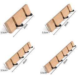 jiulonerst -Coat Rack,Nailless Folding Coat Hook Hat Clothes Rack Hanger,Bamboo Color 4 Hooks