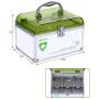 AZDENT Ollieroo Lockable Medication Boxes Organizer Small Medicine Lock Boxes with Compartments Childproof Prescription Storage Boxes 8.46×5.87×5.51 inch Green