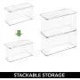 mDesign Long Plastic Holder Case Stackable Home, Office Supplies Storage Organizer Boxes with Attached Hinged Lid - Holder Bin for Note Pads, Gel Pens, Dry Erase Markers, Tape - 7" High, 2 Pack - Clear mDesign Long Plastic Holder Case Stackable Home, Office Supplies Storage Organizer Boxes with Attached Hinged Lid - Holder Bin for Note Pads, Gel Pens, Dry Erase Markers, Tape - 7" High, 2 Pack - Clear