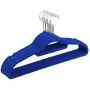 10pcs Random Color Non-Slip Ultra-Thin 360 Degree Swivel Flocked Adult Clothes Hangers with Tie Bar, Notched Shoulders Decoration