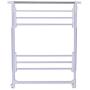 USA_Best_Seller White Folding Portable Adjustable Rolling Clothes Rack Hanger with 2 Shelves Foldable Coat Hat Suit Storage Organizer